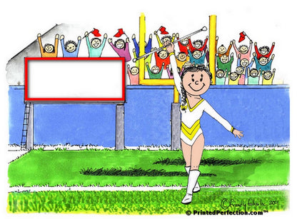 Baton Twirler (white leotard), Female - Friendly Folks Personalized Snow Globe