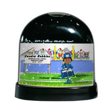 Marching Band, Drum Snare (blue uniform), Female - Friendly Folks Personalized Snow Globe