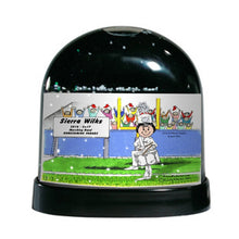Marching Band, Drum Snare (white uniform), Female - Friendly Folks Personalized Snow Globe