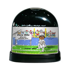Marching Band, Drum Snare (white uniform), Female - Friendly Folks Personalized Snow Globe