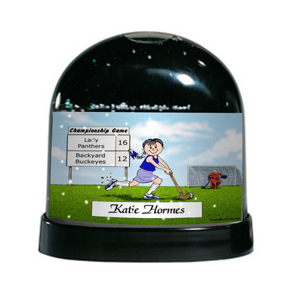 Field Hockey (standard uniform), Female - Friendly Folks Personalized Snow Globe
