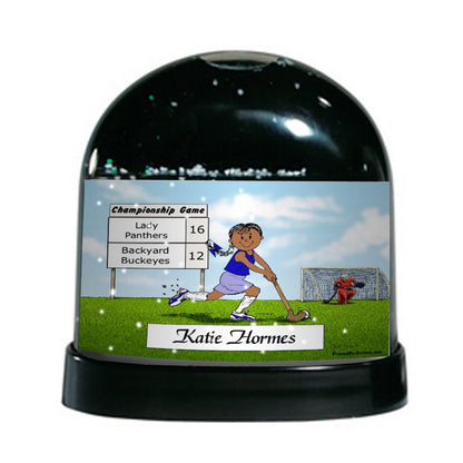 Field Hockey (standard uniform), Female - Friendly Folks Personalized Snow Globe