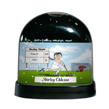 Field Hockey (white uniform), Female - Friendly Folks Personalized Snow Globe