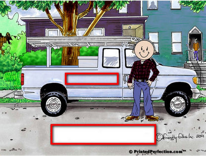 Pick Up Truck (blue), Male - Friendly Folks Personalized Snow Globe