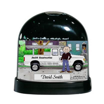 Pick Up Truck (white), Male - Friendly Folks  Personalized Snow Globe