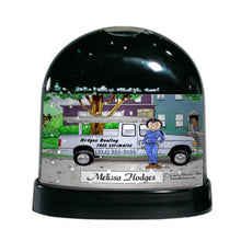 Pick Up Truck (blue), Female - Friendly Folks Personalized Snow Globe