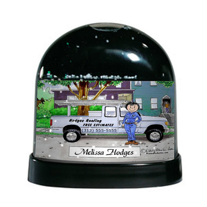 Pick Up Truck (blue), Female - Friendly Folks Personalized Snow Globe