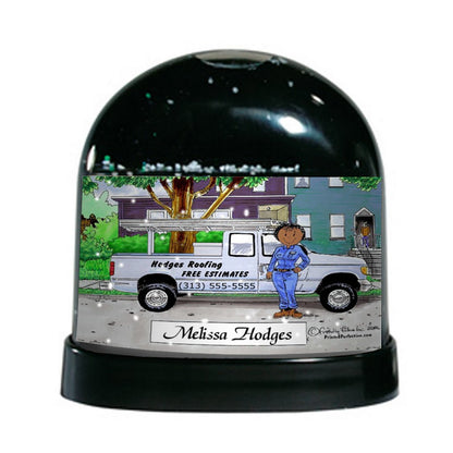 Pick Up Truck (blue), Female - Friendly Folks Personalized Snow Globe