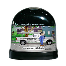 Pick Up Truck (white), Female - Friendly Folks Personalized Snow Globe
