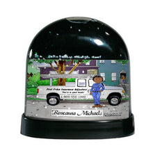 Pick Up Truck (white), Female - Friendly Folks Personalized Snow Globe