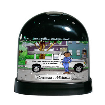 Pick Up Truck (white), Female - Friendly Folks Personalized Snow Globe