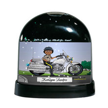 Motorcycle Cop, Female- Friendly Folks Personalized Snow Globe