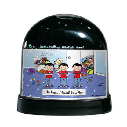 Triplet Boys, Brothers, Friends - Friendly Folks - Snow Globe