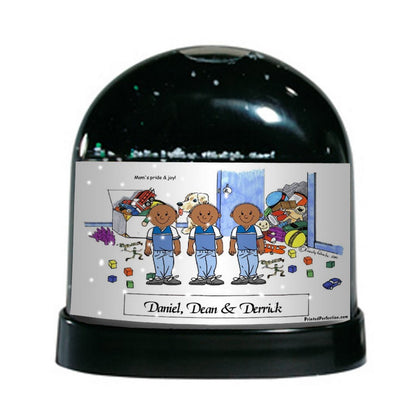 Triplet Boys, Brothers, Friends - Friendly Folks - Snow Globe