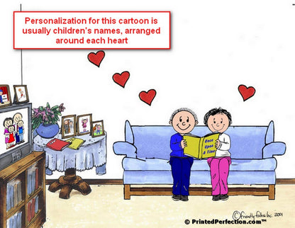 Grandpa & Grandma, 4 Hearts - Friendly Folks Personalized Snow Globe