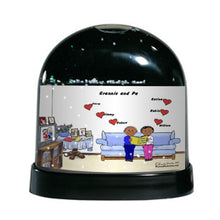 Grandpa & Grandma, 6 Hearts - Friendly Folks Personalized Snow Globe