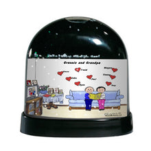 Grandpa & Grandma, 8 Hearts - Friendly Folks Personalized Snow Globe