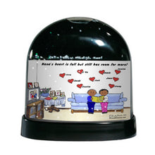 Grandpa & Grandma, 9 Hearts - Friendly Folks Personalized Snow Globe
