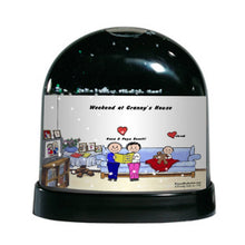 Grandpa & Grandma, 1 Grandchild - Friendly Folks Personalized Snow Globe