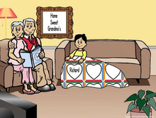 Grandparents Reading, Couple with 1 Boy - NTT Personalized Snow Globe
