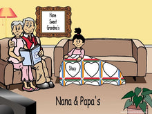 Grandparents Reading, Couple with 1 Girl - NTT Personalized Snow Globe