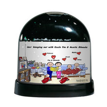 Grandpa & Grandma, 4 Grandchildren - Friendly Folks Personalized Snow Globe
