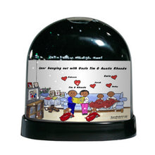 Grandpa & Grandma, 4 Grandchildren - Friendly Folks Personalized Snow Globe