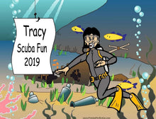 Scuba Diver, Female - NTT Personalized Snow Globe