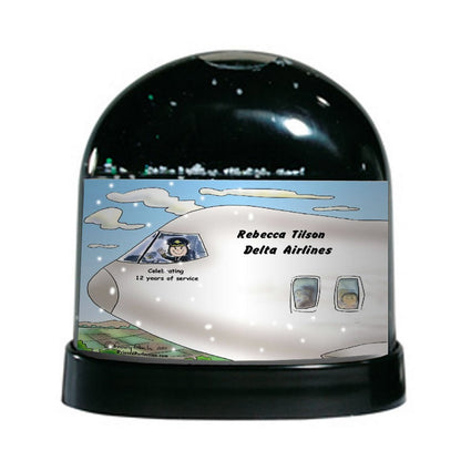 Pilot, Commercial, Female - Friendly Folks Personalized Snow Globe