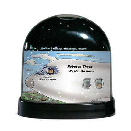Pilot, Commercial, Female - Friendly Folks Personalized Snow Globe