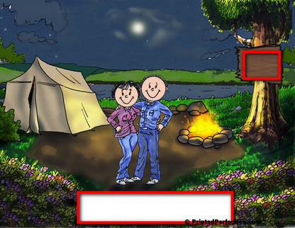 Camping, Couple - Friendly Folks - Snow Globe