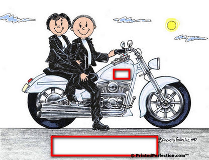 Motorcycle Lover (white bike), Couple - Friendly Folks Personalized Snow Globe