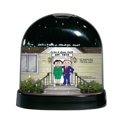 Family Home, Couple - Friendly Folks Personalized Snow Globe
