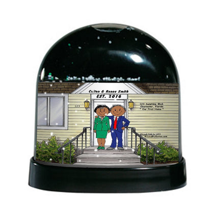 Family Home, Couple - Friendly Folks Personalized Snow Globe