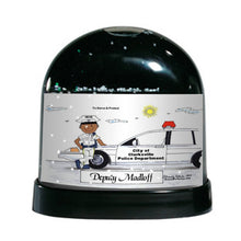 Police Officer (white uniform), Male- Friendly Folks Personalized Snow Globe
