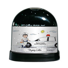 Police Officer (white uniform), Female- Friendly Folks Personalized Snow Globe