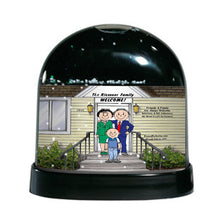 Family Home, Couple with 1 Boy- Friendly Folks Personalized Snow Globe