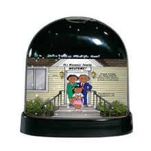 Family Home, Couple with 1 Boy- Friendly Folks Personalized Snow Globe