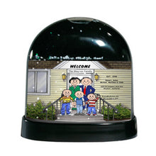 Family Home, Couple with 3 Boys - Friendly Folks Personalized Snow Globe