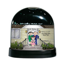 Family Home, Couple with 1 Girl- Friendly Folks Personalized Snow Globe