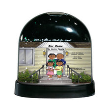 Family Home, Couple with 2 Girls - Friendly Folks Personalized Snow Globe