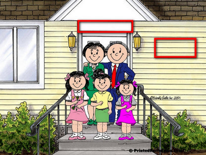 Family Home, Couple with 3 Girls - Friendly Folks Personalized Snow Globe