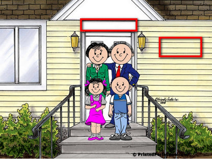 Family Home, Couple with 1 Boy, 1 Girl- Friendly Folks Personalized Snow Globe