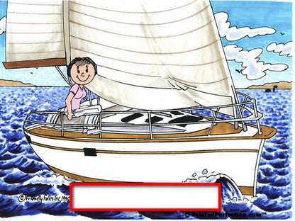 Sailing, Sailboat, Female - Friendly Folks Personalized Snow Globe