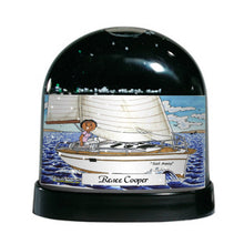 Sailing, Sailboat, Female - Friendly Folks Personalized Snow Globe