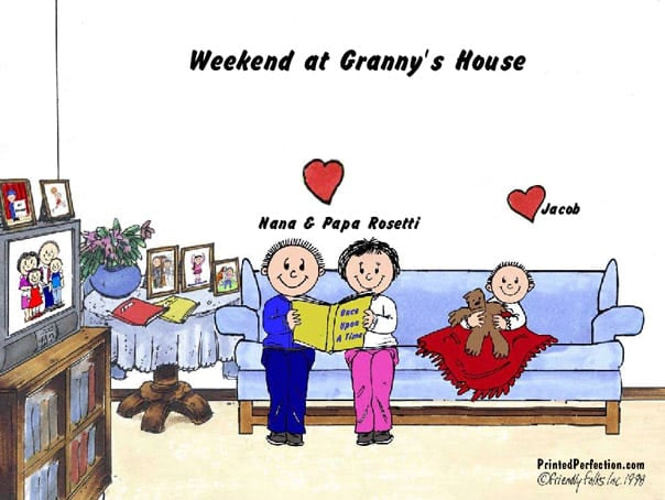 Grandpa & Grandma, 1 Grandchild - Friendly Folks image 0