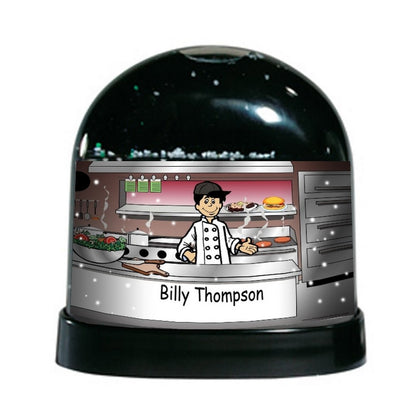 Chef with Cap, Male - NTT Personalized Snow Globe