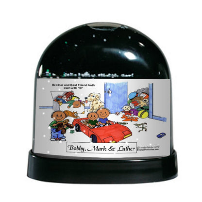Brothers, Friends, 3 Boys in a Room - Friendly Folks - Snow Globe