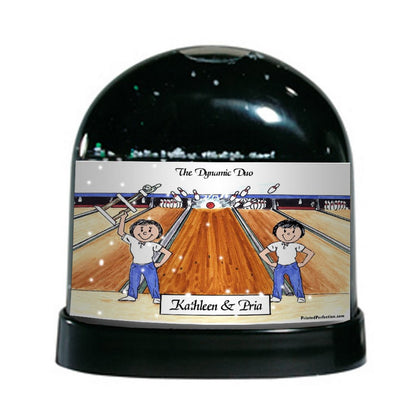 Bowlers, Bowling League, 2 Females - Friendly Folks - Snow Globe