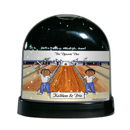 Bowlers, Bowling League, 2 Females - Friendly Folks - Snow Globe